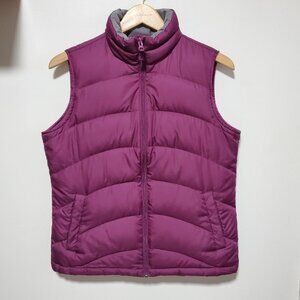 LANDS' END Down Filled Puffer Vest Full Zip Winter Eggplant Purple Women's Small